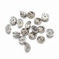 100pcs/Lot Metal Brooch Base Pin Back Squeeze Badge Holder Butterfly Clasp For DIY Handmade Jewelry Making Crafts Accessories Oasis Select Silver Base