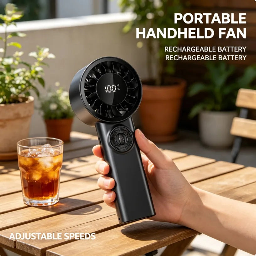 3600mAh Rechargeable Fan Ultra Quiet Handheld Fan 100 Gear Wind Speed Turbo Airflow Rechargeable Portable Fan For Office Travel Oasis Select