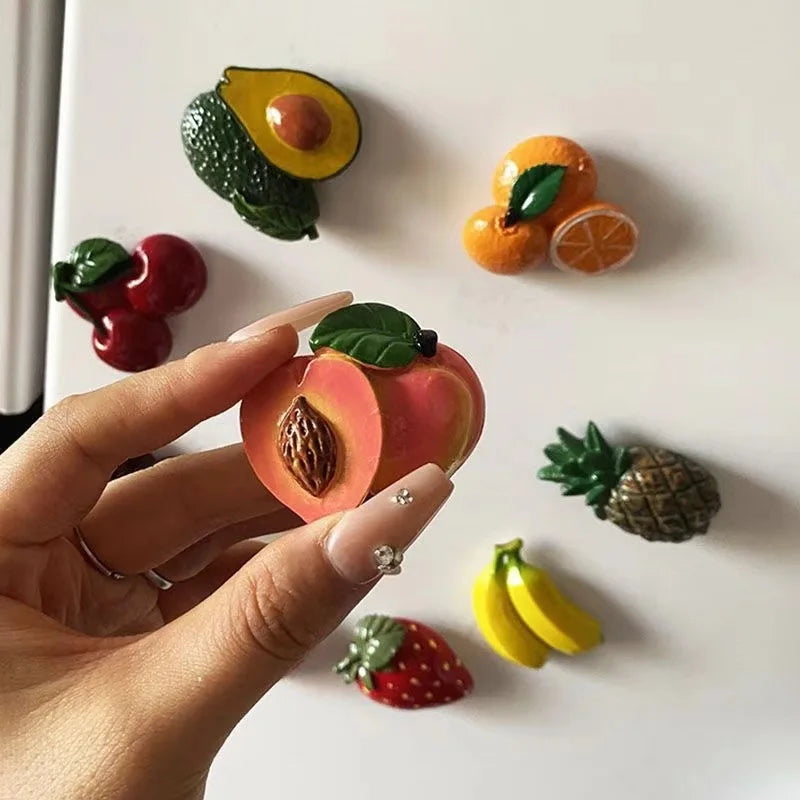 Creative Fridge Magnet Decor 3D Cute Cartoon Fruit Message Board Refrigerator Magnet Sticker for Kids Toy Gift Home Decoration Oasis Select