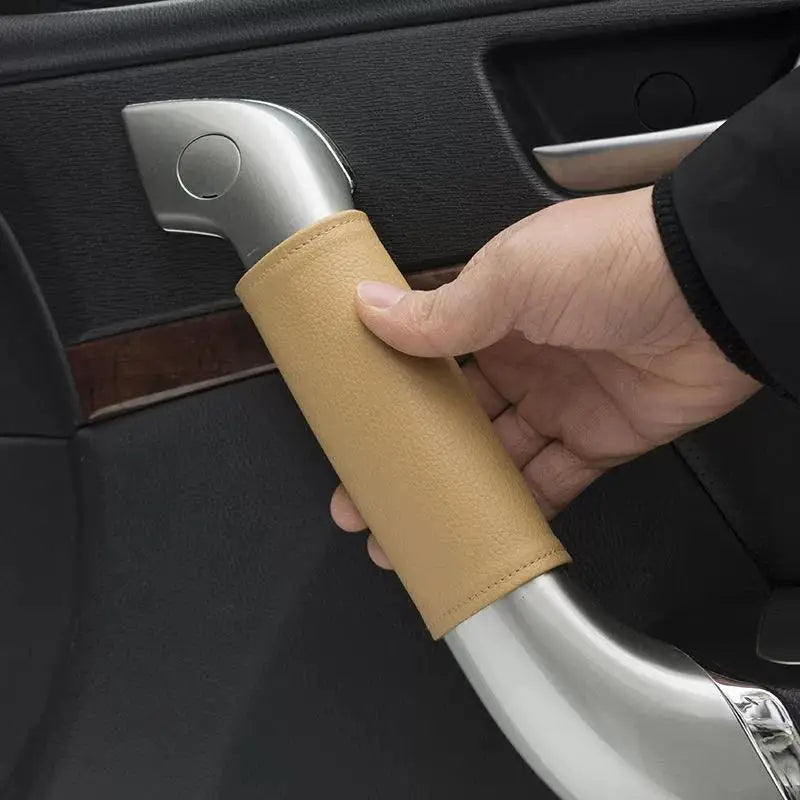 2PCS Car Door Inner Handle PU Leather Cover Door Handle Leather Protective Case Car Styling Interior Upgrades Auto Accessories Oasis Select