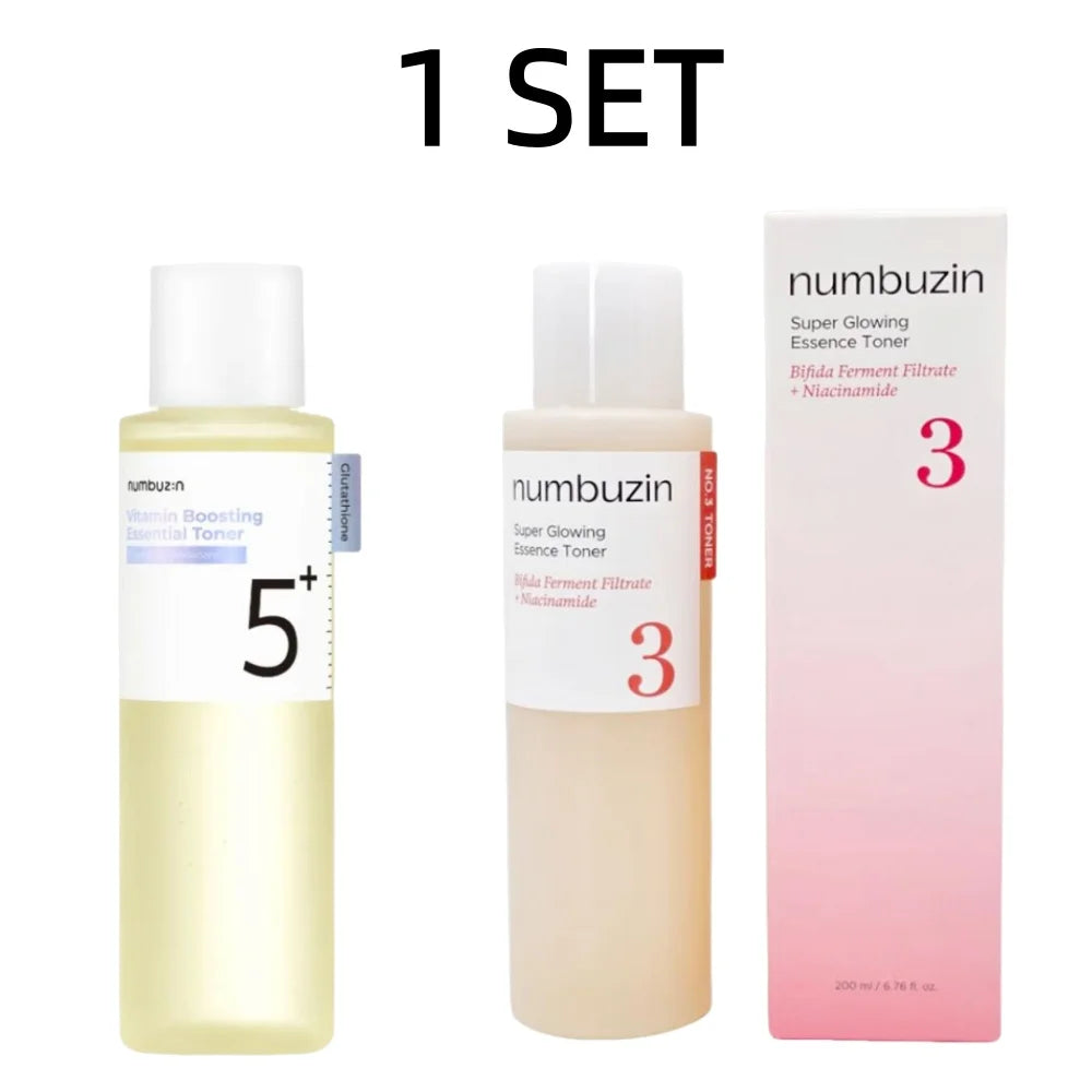 Numbuzin Toner Bundle No.3 + & No.5+ Bifida Ferment/Niacinamide/Glutathione, Brightening Hydrating Gentle Facial Care Toners Oasis Select 1 SET