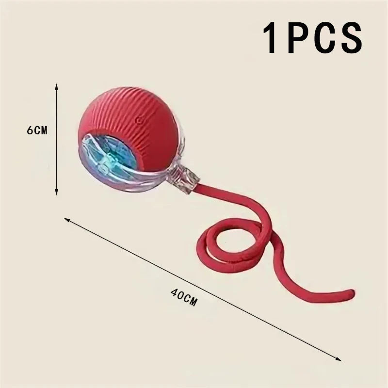 Pet Automatic Rolling Ball Interactive Ball Cat Toy Electric Cat Dog Training Imitation Mouse Rechargeable Product Oasis Select Red-1pcs CN