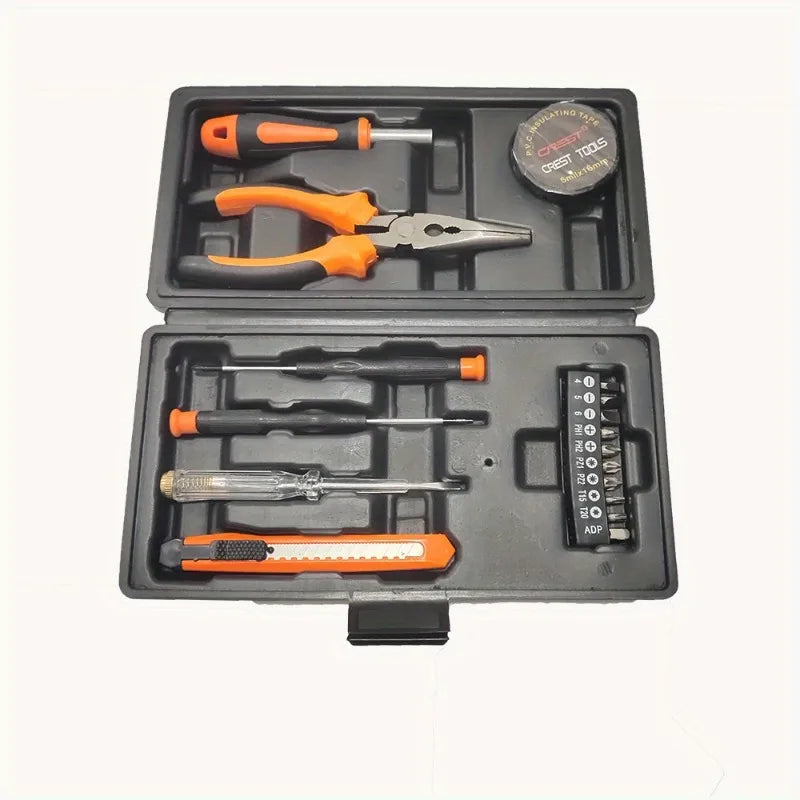 18pcs Durable Hardware Tool Kit Set Multi-Functional Household Hand Repair Tools with Portable Storage Case Oasis Select