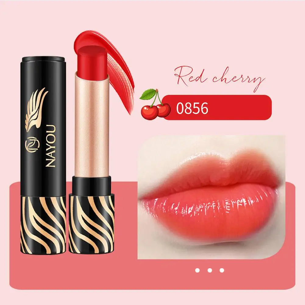NAYOU Carotenoid Temperature Sensitive Color Changing Lipstick Deep Moisturizing and Moisturizing Anti Drying Crack Lipstick Oasis Select red cherry