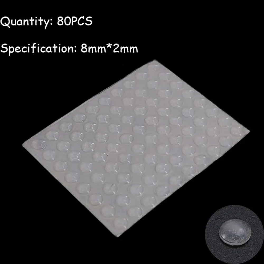 50/64/80/100PCS Silicone Furniture Door Bumper Cushions Transparent Buffer Pads Anti-slip Self-adhesive Collision Cushion Oasis Select 8X2mmX80PCS