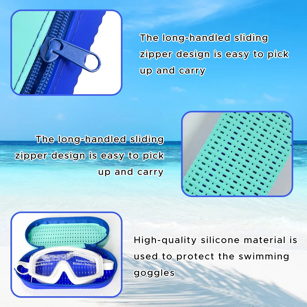 Silicone Swimming Goggles Case,Drop-Proof & Scratch-Resistant Protective Storage Box,Portable Foldable Bag Silicone Glasses Case Oasis Select