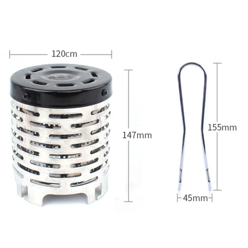 Portable Mini Camping Heater Cap – Stainless Steel Stove Cover
