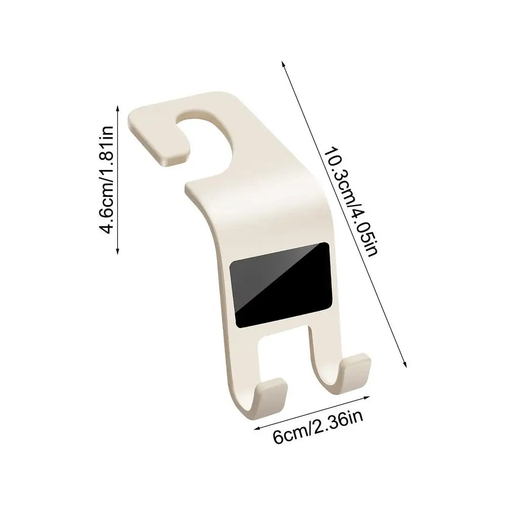 Headrest Hooks Universal Car Seat Back Hook Headrest Hanger Car Bag Pouch Clothes Hanging Hooks Fastener Clip Interior Storage Oasis Select Beige