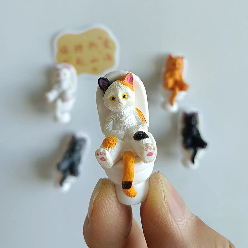 Funny Cat Spiritual Consolation PVC Appearance Toilet Office Mini Animal Cat Party Supplies Miniature Desk Decoration Oasis Select