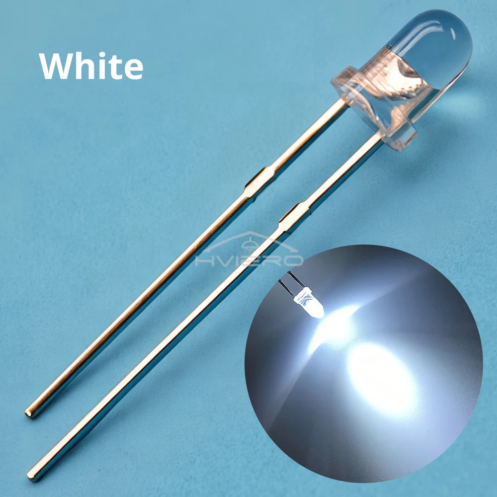 100Pcs 3mm LED Diode Assortment Kit – Ultra Bright Multi-Color