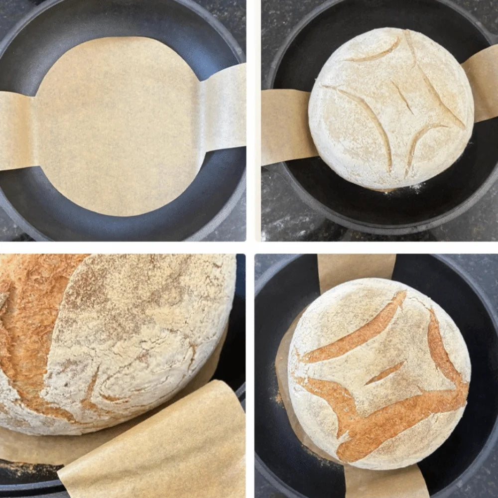 50PCS Non-stick Sourdough Baking Parchment Paper Oil-proof with Long Handle Disposable Bread Sling Waterproof Easy-Lift Oasis Select