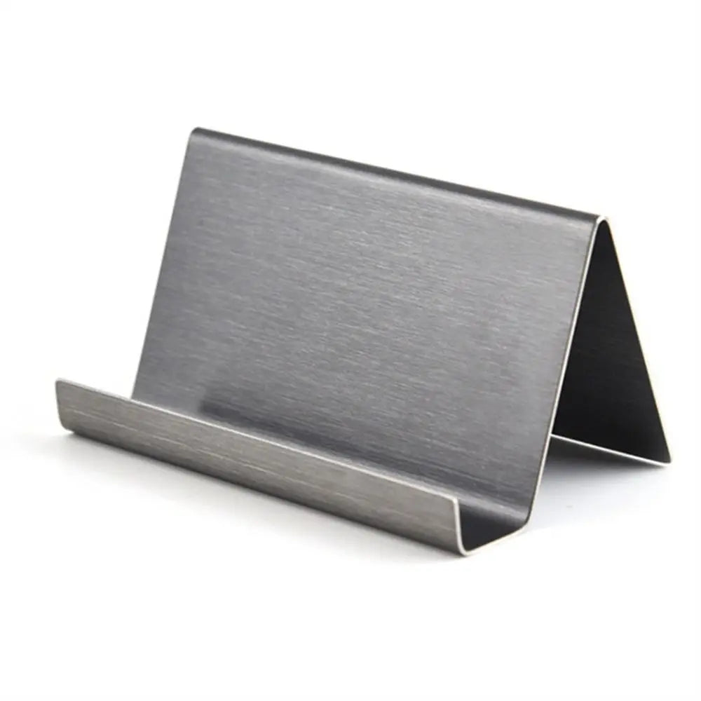 Holder Metal Desktop Stainless Steel Name Card Display Stand Business Card Storage Business Card Holder Name Tag Display Rack Oasis Select Black-Brushed