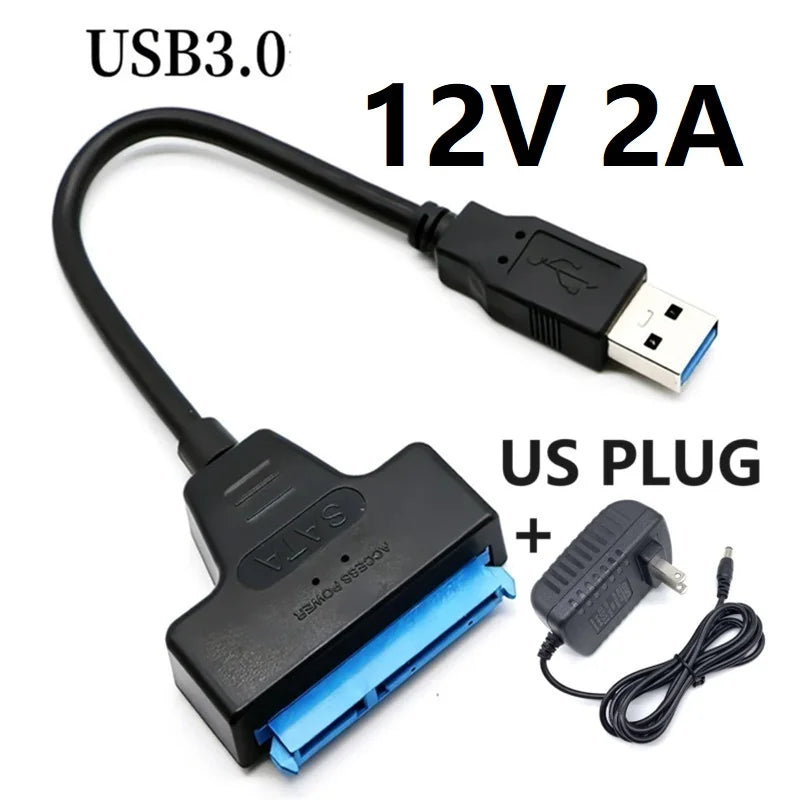 USB 3.0 to Sata III Cord SATA to USB 3.0 Cable Up to 6 Gbps for 3.5 2.5 Inch External HDD SSD Hard Drive SATA 3 22 Pin Adapter Oasis Select US Plug
