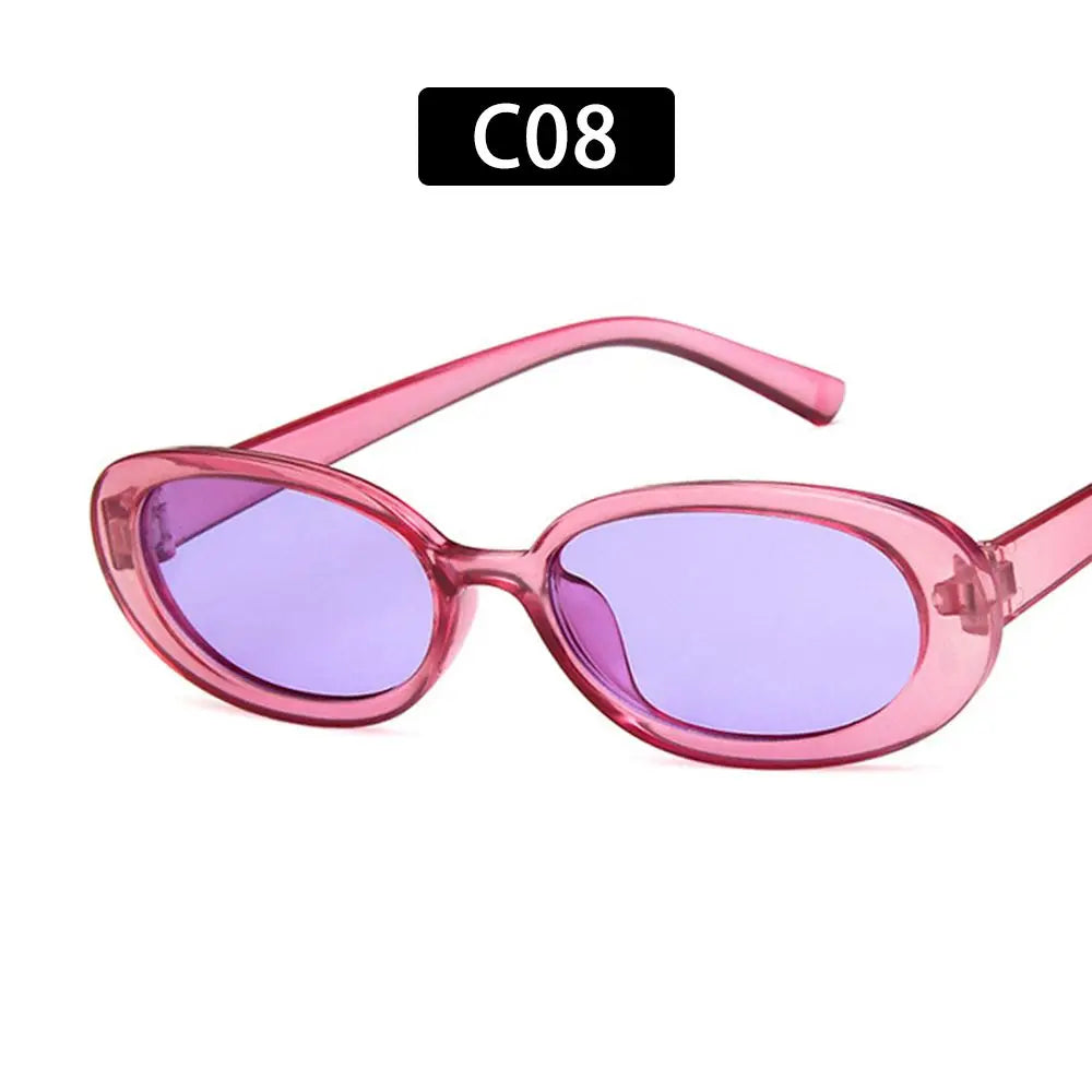 Vintage Sun Glasses UV400 Oval Sunglasses Fashion Shades Sunglasses for Women Eyewear Oasis Select C08