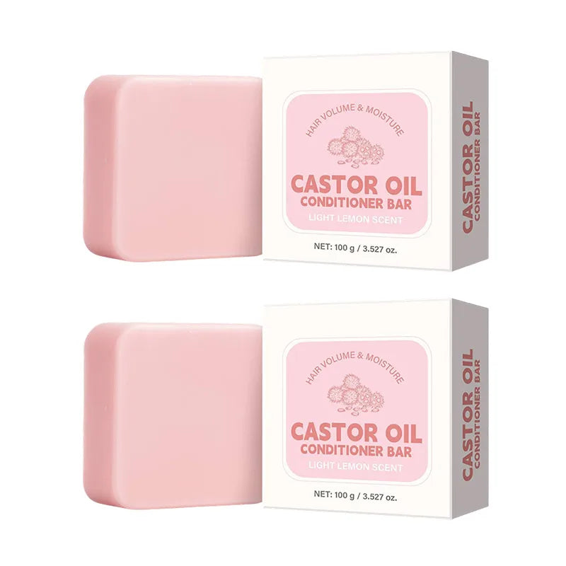 Castor Oil Conditioner Soap Bar,Moisturizing Nourishing Solid Shampoo,Strengthen Hair Roots Care,For Dry Frizzy Damaged Hair Oasis Select Hair Soap 2pcs
