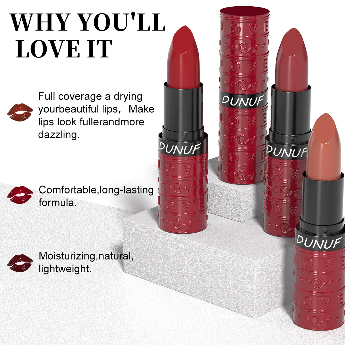 Moisturizing Lip Gloss Non-sticky Lipstick Reduce Lip Lines Brown Red Nude Lipstick Perfect Choice For Winter Oasis Select