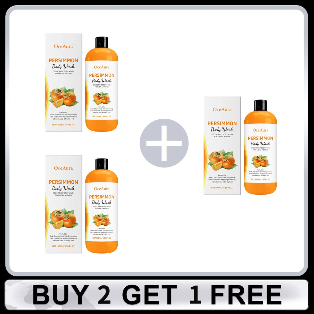 Persimmon Body Wash Deep Cleaning Skin Oil Control Exfoliating Eliminating Odor Remover Dirt Lasting Fragrance Shower Gel 100ml Oasis Select Buy 2 Get 1 Free Moisturizing