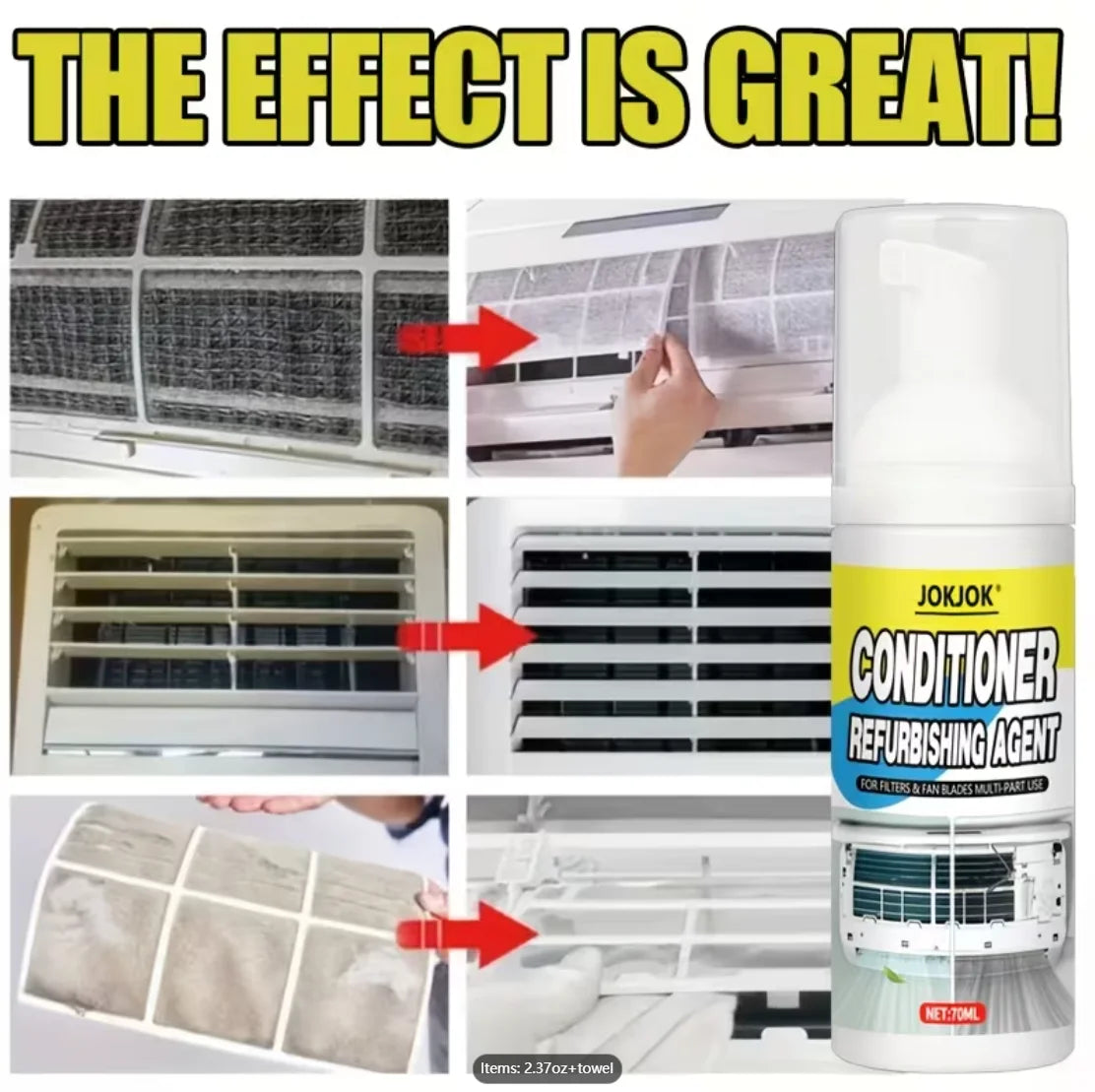 All Types Air Conditioner Cleaner - Surface Renovation Filter Polishing - No Hand Washing Required for Easy Maintenance Oasis Select