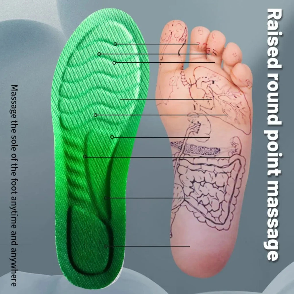1Pair Sport Insoles PU High Stretch Shock Resistant Antibacterial Anti-odorant Breathable Insoles Comfortable for Shoes Cushion Oasis Select