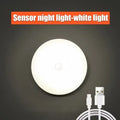 Motion Sensor Light Led USB Charging Circle Lamp for Bedroom Kitchen Stair Hallway Wardrobe Cupboard Lighting Night Light Oasis Select Cold light 2PCS