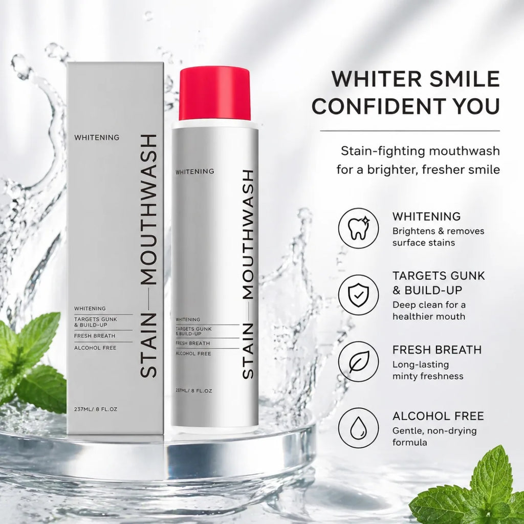 1/2/3Pcs Stain Removal Mouthwash Alcohol Free Teeth Brightening Fresh Breath Plaque Remover Enamel Safe Daily Oral Care Oasis Select