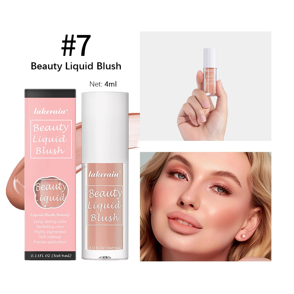 Beauty Liquid Blush Lipstick Blush Eyes Cheek Blusher Waterproof Mositure Face Contour Shadow Liquid Lip Gloss Plump Makeup Oasis Select Color 7
