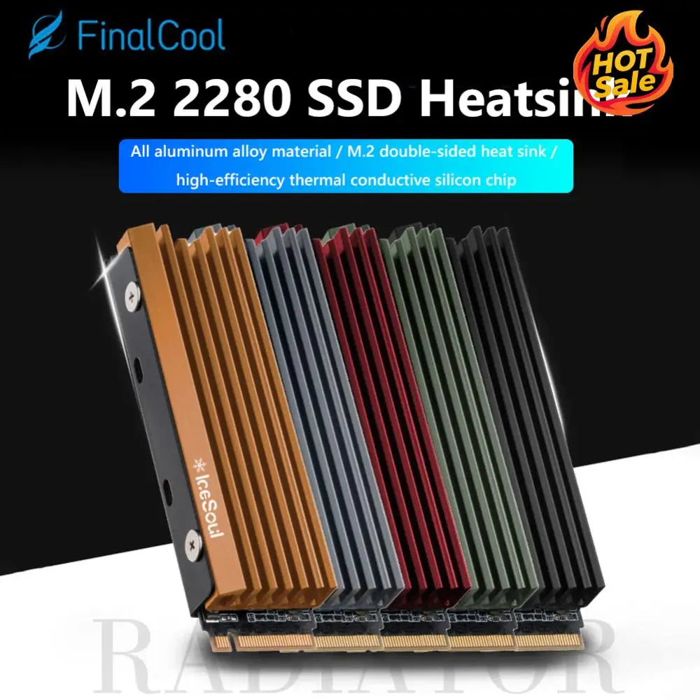 M.2 2280 NGFF/NVME SSD Heatsink Aluminum Heatsink with Silicone Thermal Pad Solid State Drive Radiator PC Accessories Oasis Select