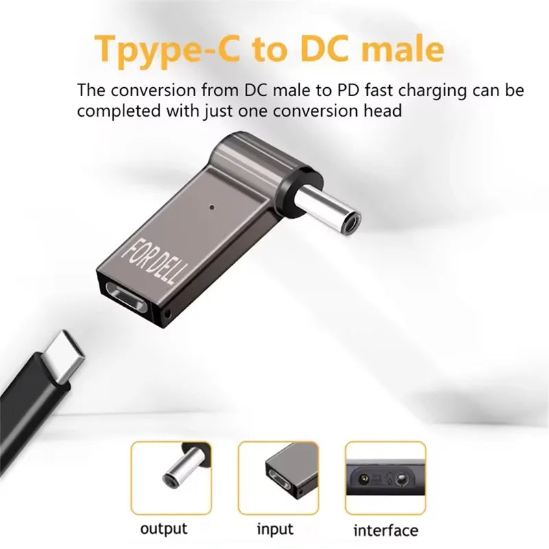 100W USB-C to DC Laptop Charger Adapter for Dell HP Asus Lenovo USB-C Laptop Adapter Oasis Select