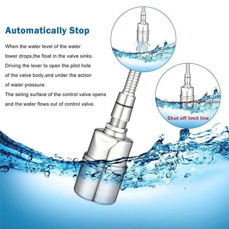 LIKE WISH 1/2Inch 3/4Inch 1Inch Automatic Float Valve, 304 Stainless Steel Fully Automatic Water Level Control Float Valve Oasis Select