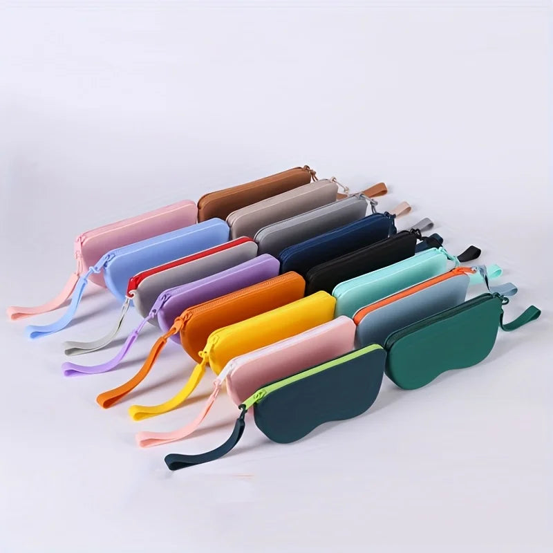Multi-color Silicone Zipper Glasses Bag Storage Bag, Multi-purpose Small Anti-fall Debris Eyeglass Case Sunglasses Case Oasis Select