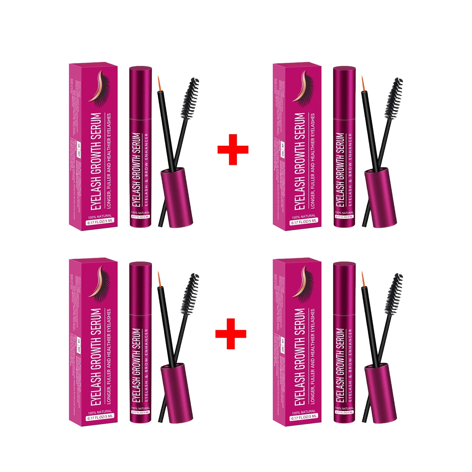 Eyelash Serum for Promote Eyelash Growth Enhancer Longer Fuller Thicker Natural Curling Lengthening Lash Makeup Eye Care Product Oasis Select 4 X 5ml boxed