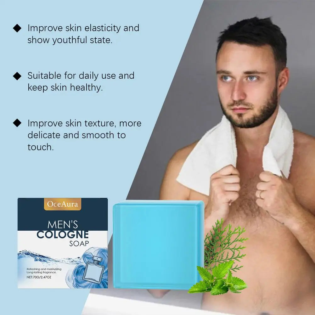 1/2PCS Men's Bar Soap Bath Body Bar Soap Handmade Natural Soap Bar Gentle Cleansing Moisturizing Exfoliating Refreshing Non-oily Oasis Select