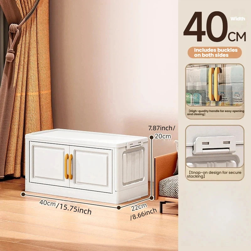 Double-door living room storage cabinet, folding floor-standing storage box, no installation required, simple storage cabinet Oasis Select 40cm-1 layers-white