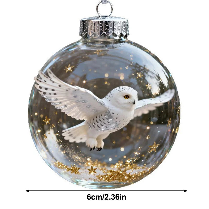 Hummingbird Christmas Ball Ornament | 3D Clear Plastic Tree Decor