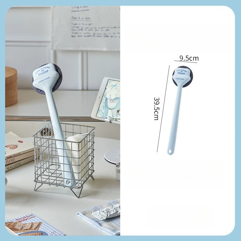 Long Handle Soft Bristle Bath Brush for Students Back Scrubbing Bathing Tool Student Style Shower Brush Back Rubbing Device Oasis Select blue