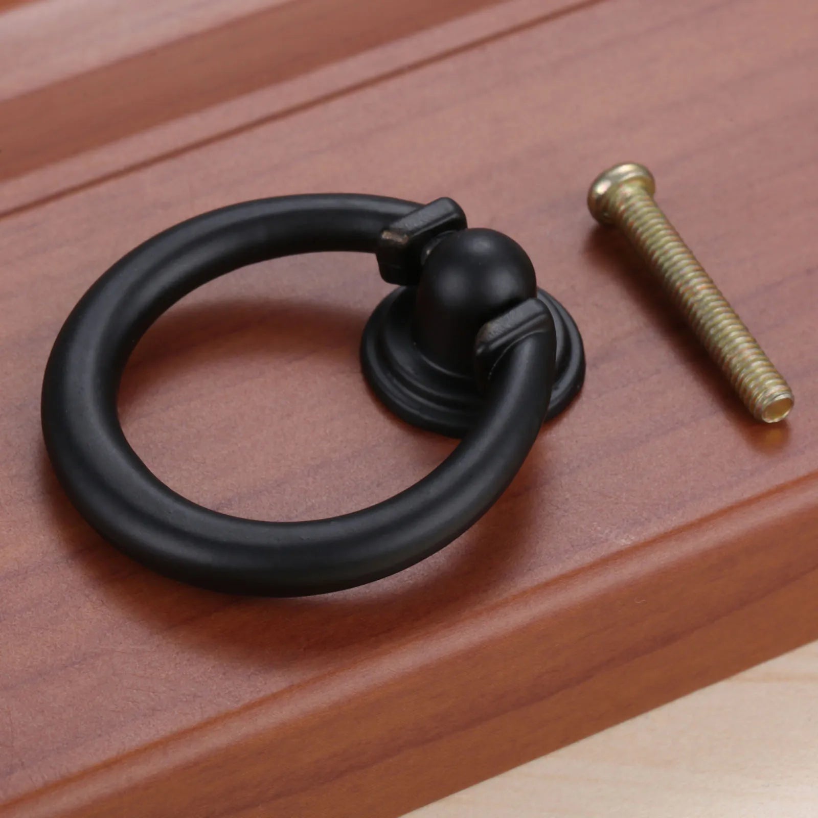 1Pc Zinc Alloy Ring Knob Bronze/Black Handle 35mm/40mm Knob For For Furniture Cabinet Drawer Wardrobe Closet Furniture Handles Oasis Select C