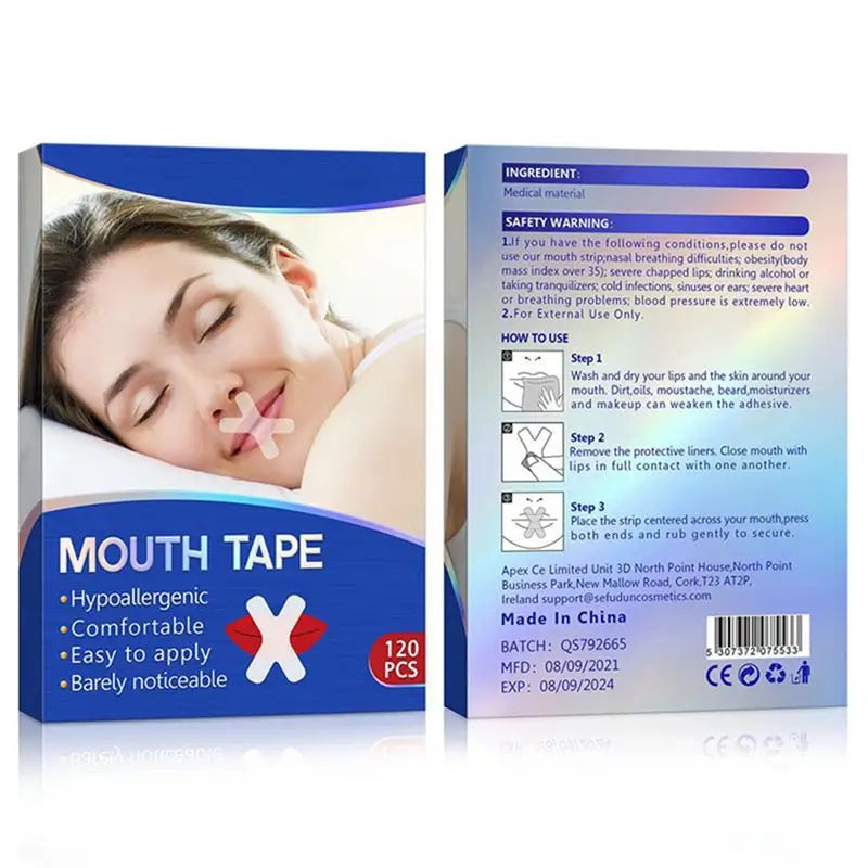 Sleep Strips Mouth Tape 120pcs Nasal Breath Sleep Patch Gentle and Effective Nose Breathing Tape for Car Hotel Travel Business Oasis Select