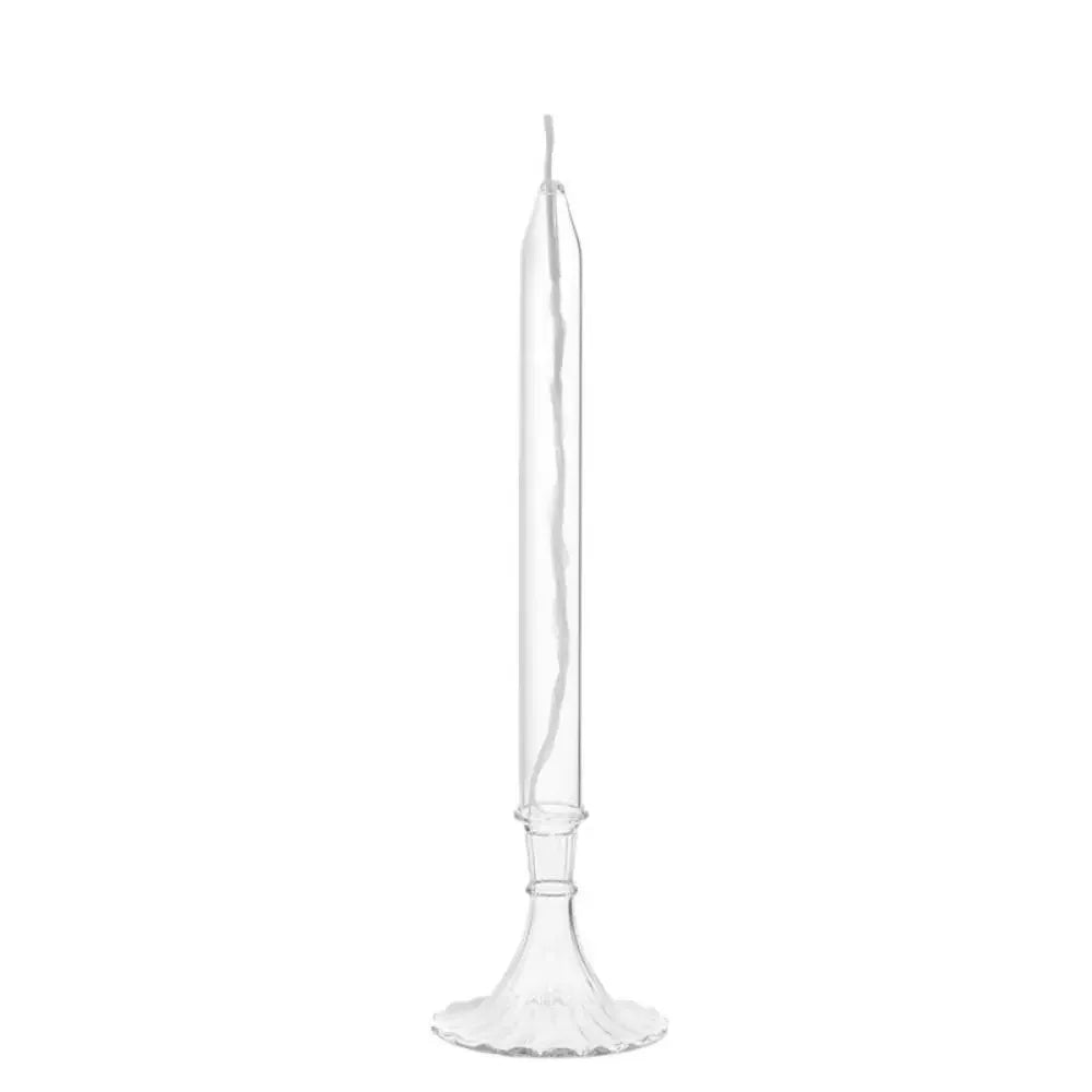Transparent Glass Candle Holder Smokeless Glass Oil Lamp Candlestick Wedding Decoration Romantic Candlelight Dinner Ornaments Oasis Select M