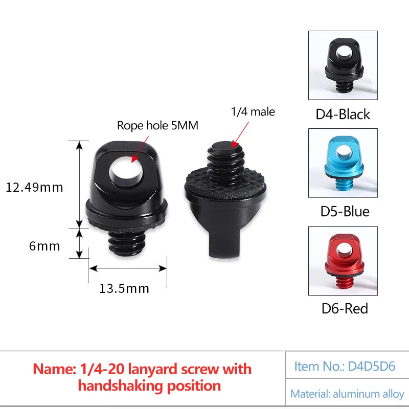 1/4 Lanyard Screw 3/8 SLR Camera Tripod Lifting Ring Sports Digital Camera Accessories With Lanyard Hole Safe Connection Ring Oasis Select