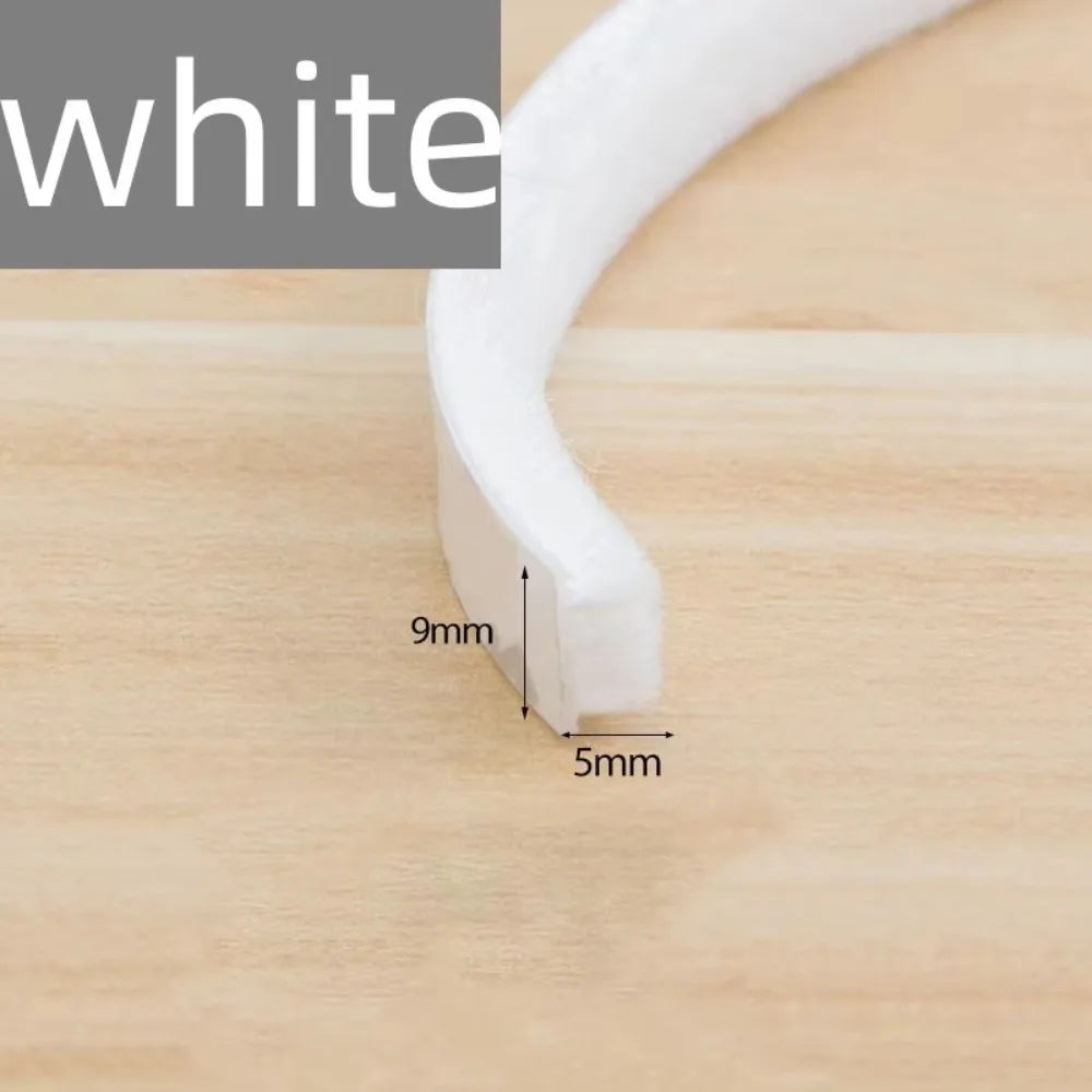 New 10Meters Sealing Strip Self-adhesive White Grey Wind-proof Brush Strip Sound Insulation Dust Strip Soundproof Dustproof Oasis Select White 9x5mm