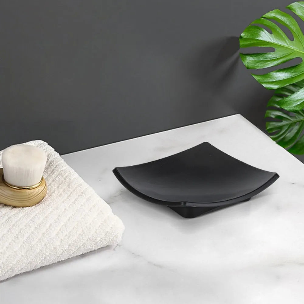Square Arch Black Soap Dish Soap Tray Soap Holder Hotel Mini Soap Organizer Home Restaurant Bar Countertop Soap Box Containers Oasis Select