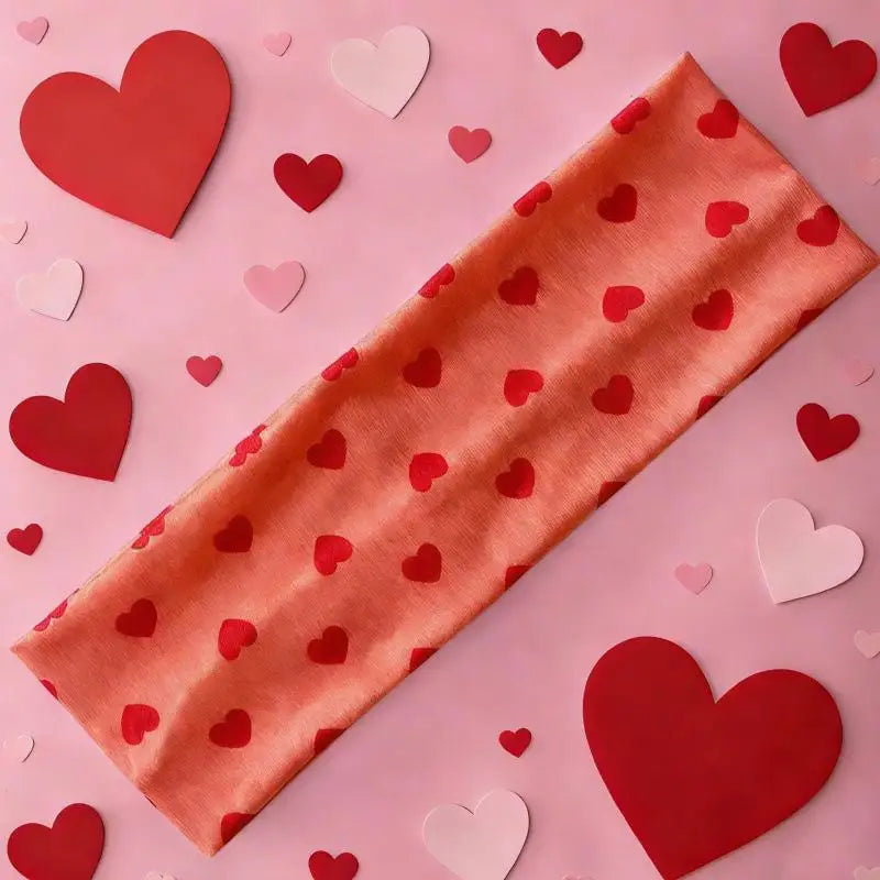 New Love Printed Valentine's Day Hair Bands Korean Sweet Girl Accessories Hair Bands Hundred Fitness Yoga Sports Headdress Oasis Select Orange