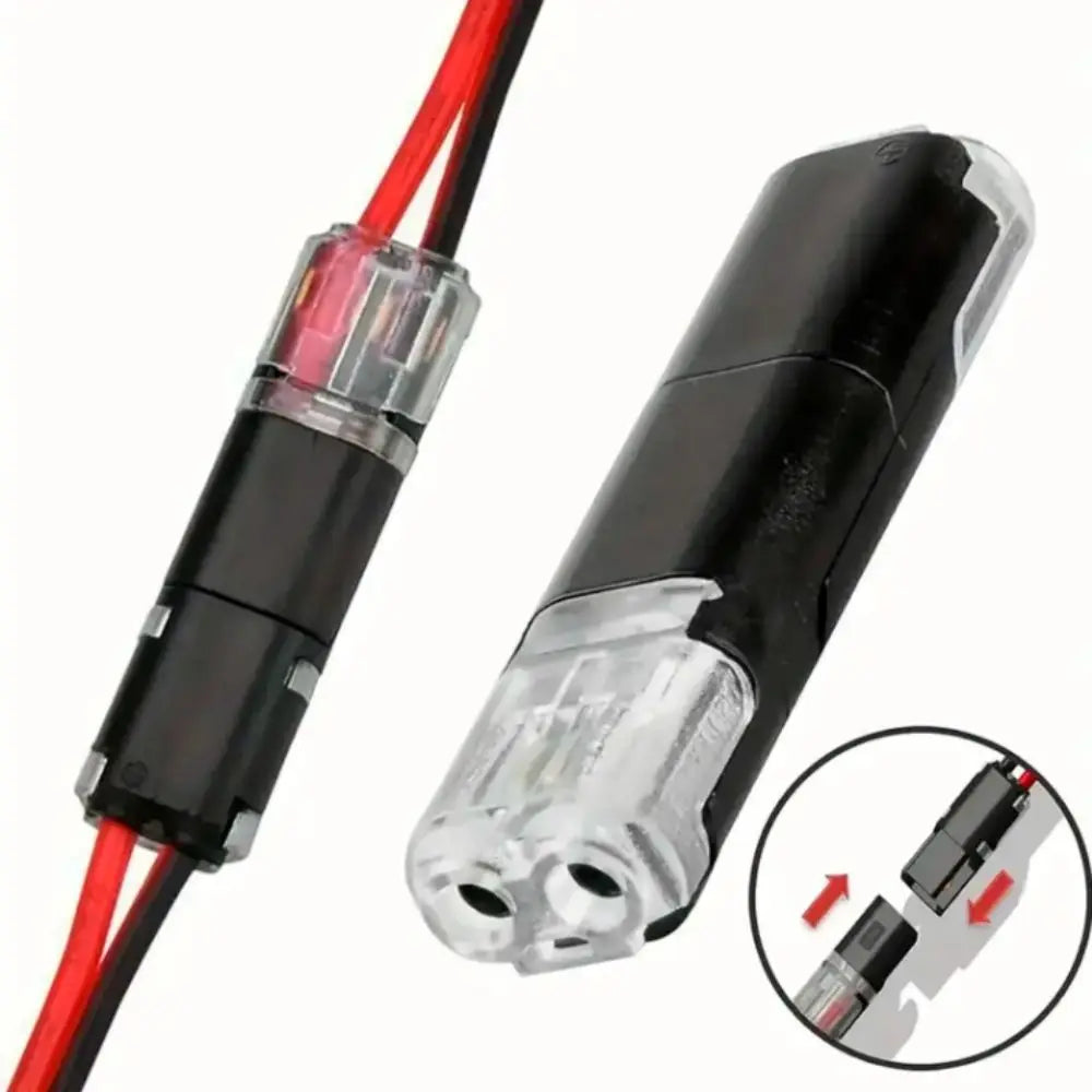 2-Pin No-Strip Spring Wire Connector | Crimp Terminal Block 20pk