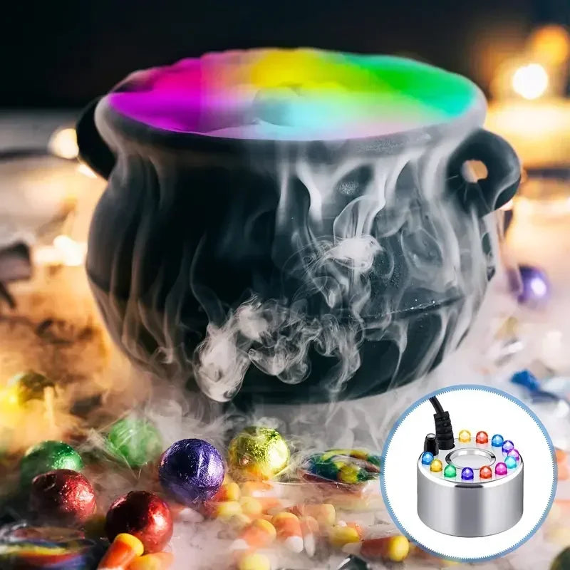 10PCS Mini LED Pumpkin Light Fogger Water Fountain Pond Fog Machine For Halloween Christmas Easter Party Festival Decoration Oasis Select