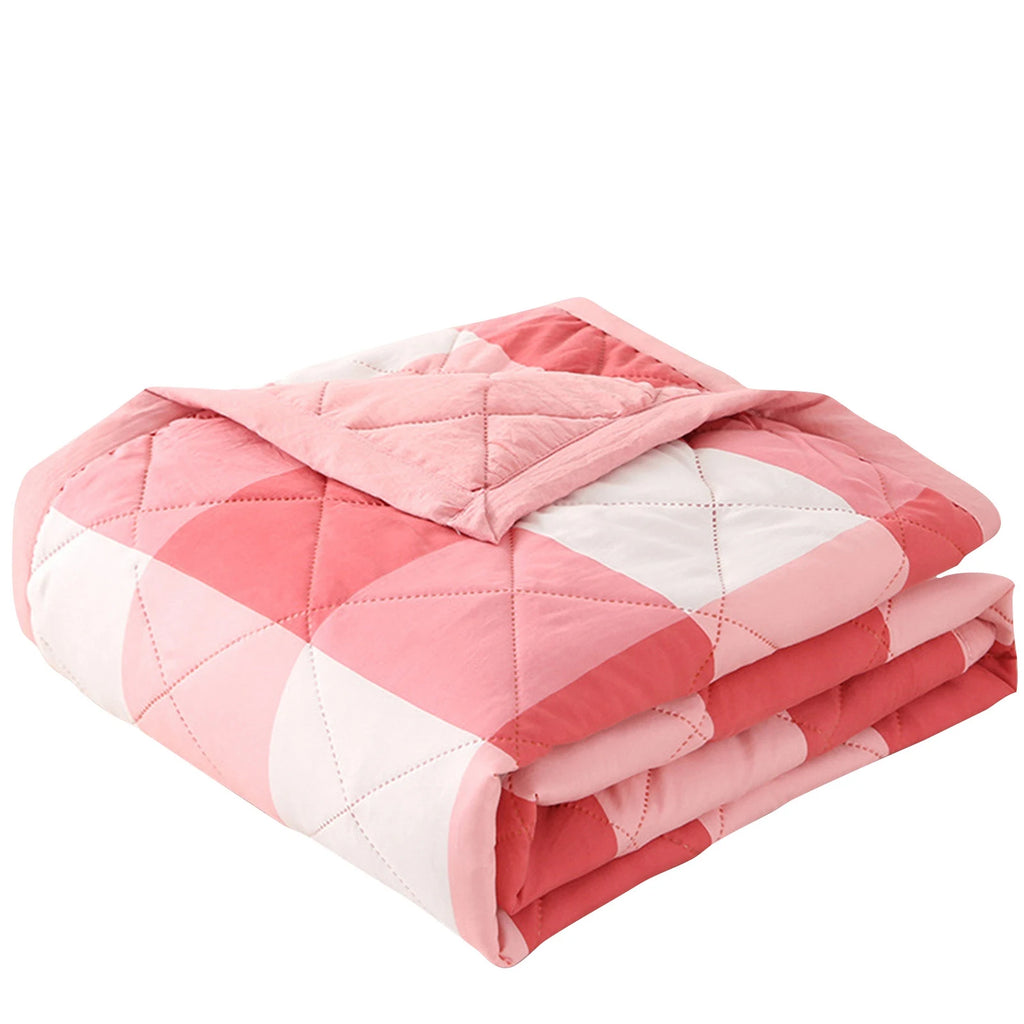 Summer Thin Comforter Soft Air-Conditioned Four Season Comforter Machine Washable Single Double Blanket Ultrasonic Quilted Quilt Oasis Select Light pink One Size