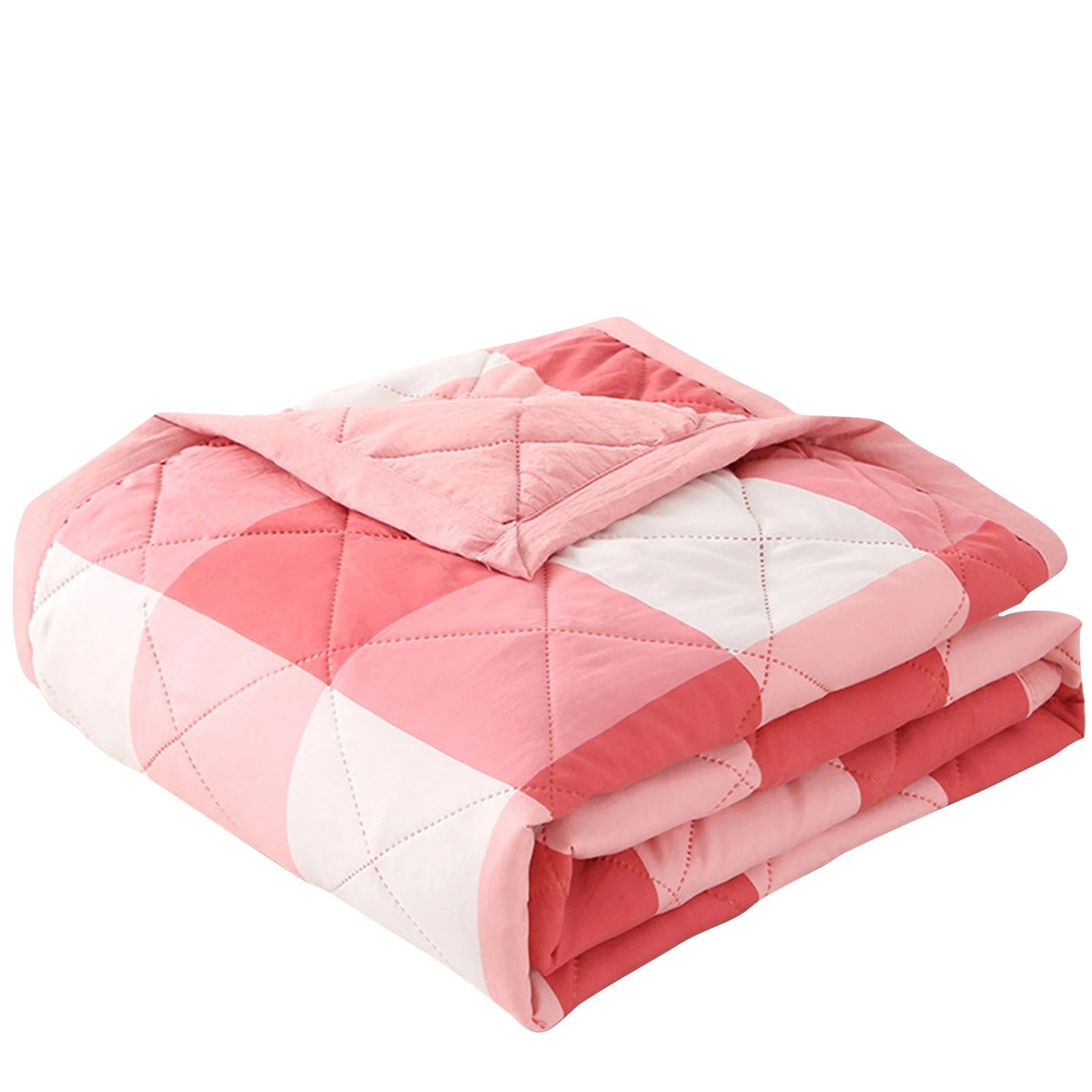 Summer Thin Comforter Soft Air-Conditioned Four Season Comforter Machine Washable Single Double Blanket Ultrasonic Quilted Quilt Oasis Select Light pink One Size