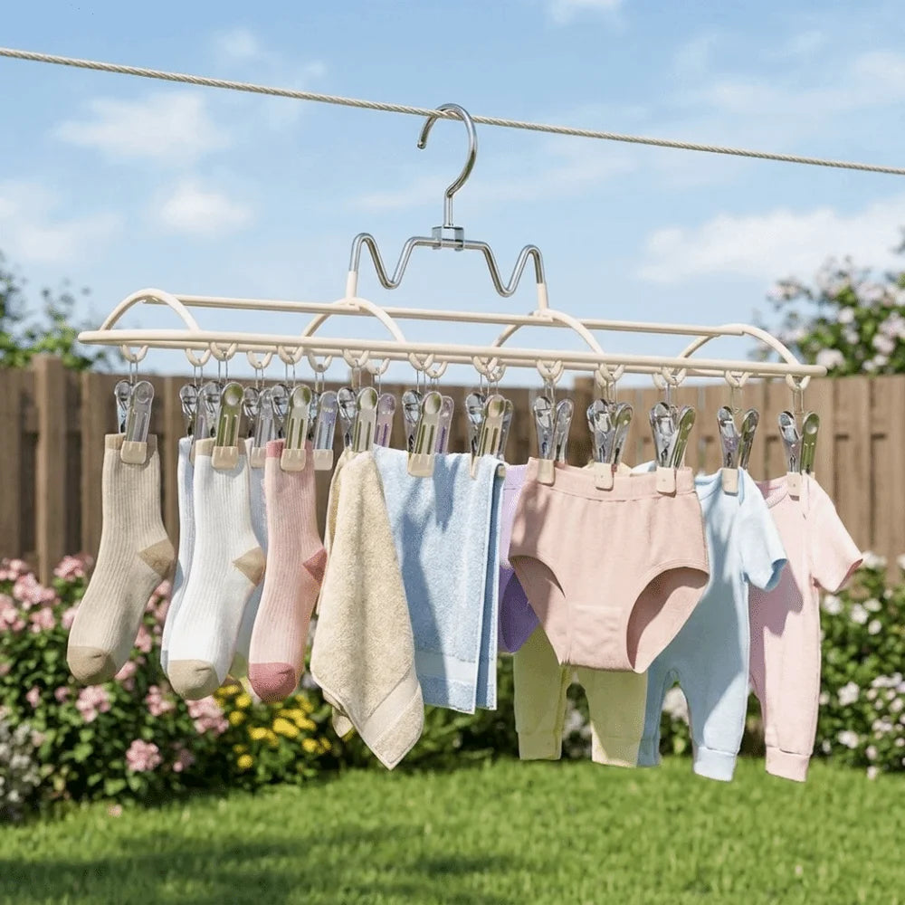 Portable Windproof Stainless Steel Clothes Drying Hanger