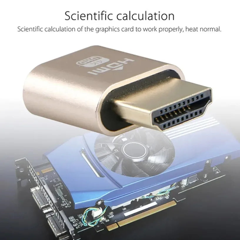 4K HDMI-Compatible Dummy Plug DP VGA DVI Mini DP Display Emulator Virtual Monitor Headless Display Adapter Emulator Easy-To-Use Oasis Select
