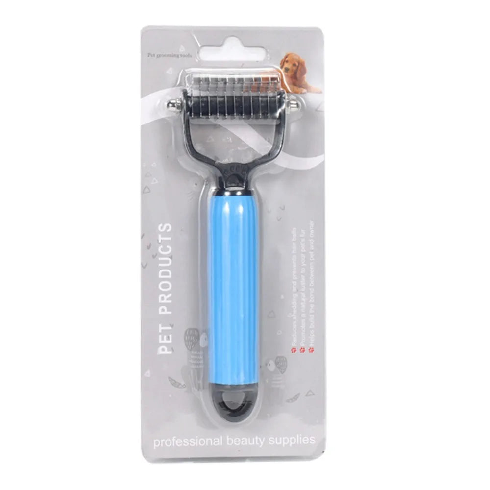 Dual Sided Stainless Steel Pet Grooming Comb Smooth Fur Tidying Tool Efficient Loose Hair Cleaning Device Easy Operated Househol Oasis Select 1PC Blue Small