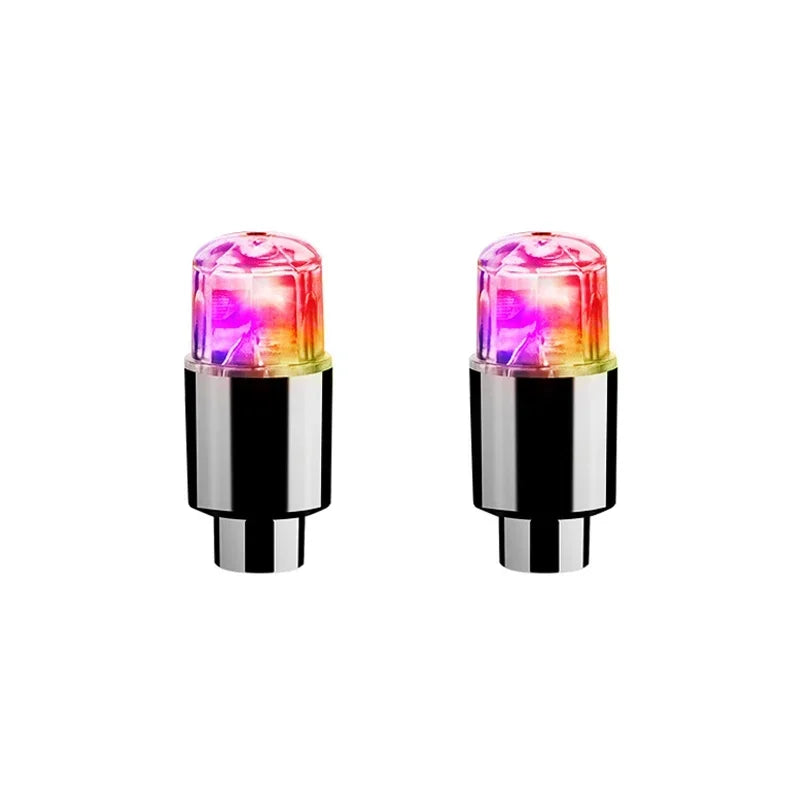 2/8/16Pcs Colorful Car Tire Valve Caps LED Car Motorcycle Cycling Wheel Lantern Spokes Hub Tyre Lamp Wheel Caps Oasis Select 2Pcs Colorful